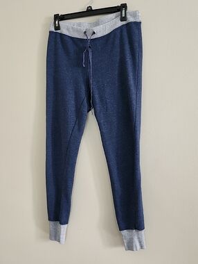 J. CREW Navy Knit Jogger sweatpants with Heather Gray Trim, S